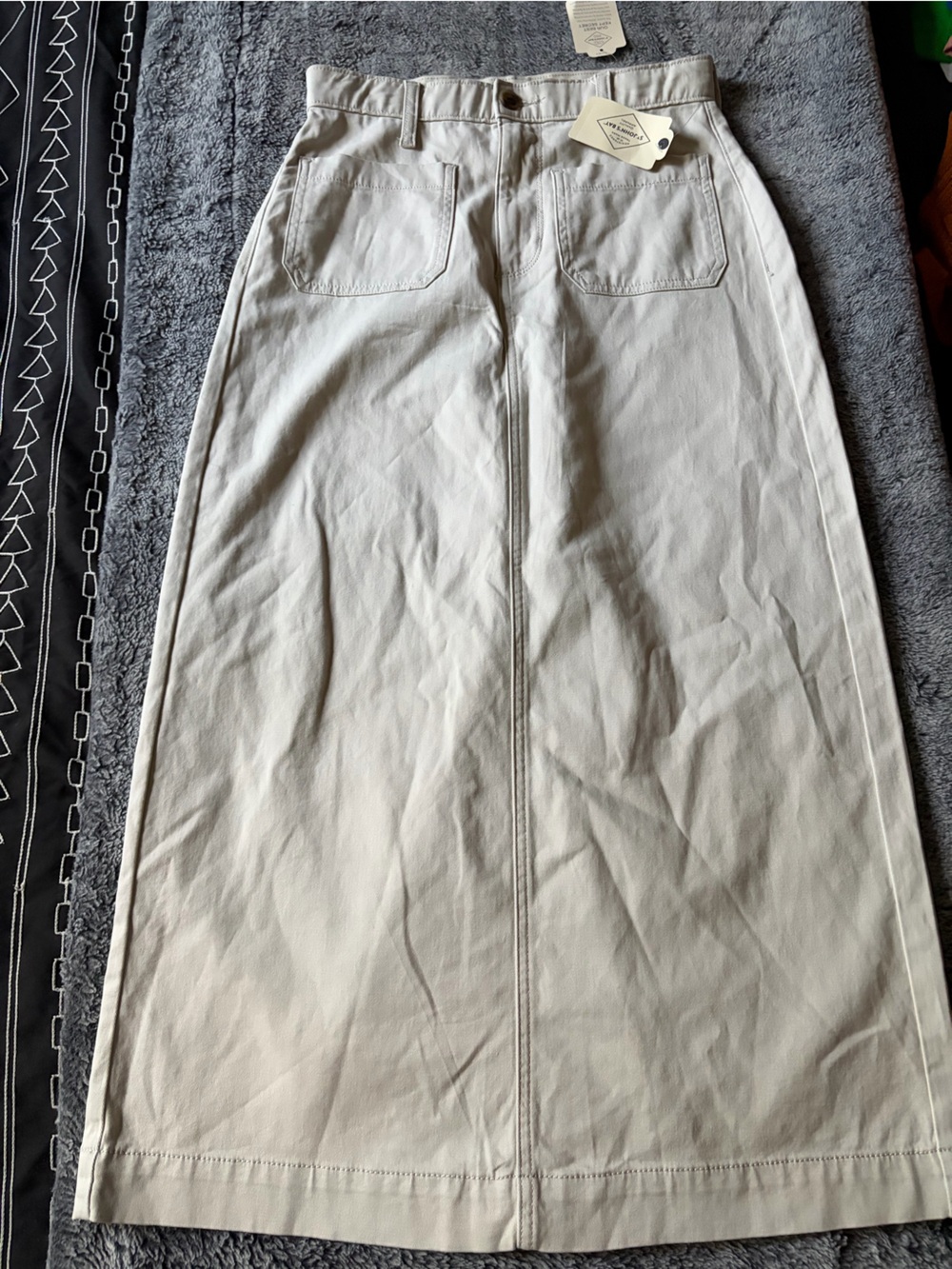 St. John's Bay Cream High-Waist Long A-Line Skirt - Picture 2 of 8